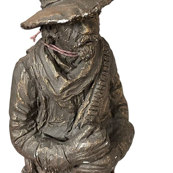 Michael Garman Buffalo Hunter Cowboy Sculpture Signed Retired Vintage 1987 READ - Picture 6 of 16